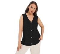 Yours Curve Button Through Knitted Waistcoat - Women's - Plus Size Curve