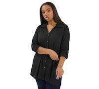 Yours Curve Button Through Ribbed Top - Women's - Plus Size Curve Black