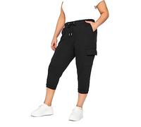 Yours Women's Cropped Joggers in Black | Size: 26-28 Yours Black 26-28