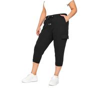 Yours Curve Cargo Pocket Cropped Joggers - Women's - Plus Size Curve Black