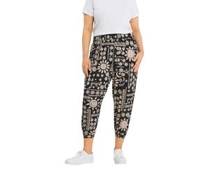 Yours Curve Celestial Cropped Balloon Trousers - Women's - Plus Size Curve Black