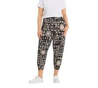 Yours Curve Celestial Cropped Harem Trousers - Women's - Plus Size Curve Black