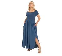 Yours Curve Chambray Bardot Maxi Dress - Women's - Plus Size Curve Blue