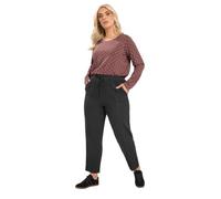 Yours Women's Chambray Barrel Trousers in Black | Size: 26/28