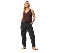 Yours Curve Chambray Barrel Trousers - Women's - Plus Size Curve Black