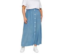 Yours Curve Chambray Button Maxi Skirt - Women's - Plus Size Curve Blue
