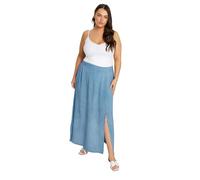 Yours Curve Chambray Maxi Skirt - Women's - Plus Size Curve Blue