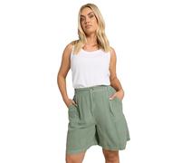 Yours Curve Chambray Pull On Shorts - Women's - Plus Size Curve Green