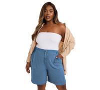 Yours Curve Chambray Pull On Shorts - Women's - Plus Size Curve Mid Blue