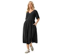 Yours Women's Chambray Maxi Tea Dress in Black | Size: 20 Yours Black 20