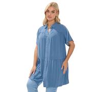 Yours Women's Chambray Tiered Smock Shirt in Mid Blue | Size: 14 Yours Mid Blue 14