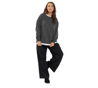 Yours Women's Crew Neck 2-In-1 Jumper in Grey | Size: 14