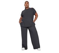 Yours Curve Charcoal Crinkle Plisse T-Shirt - Women's - Plus Size Curve