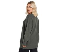 Yours Curve Charcoal Grey Eyelet Knitted Jumper - Women's - Plus Size Curve