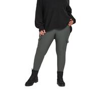 Yours Curve Charcoal Ribbed Cargo Leggings - Women's - Plus Size Curve