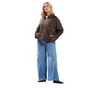 Yours Curve Chcolate Brown Suedette Bomber Jacket - Women's - Plus Size Curve