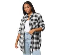 Yours Curve Check Boyfriend Shirt - Women's - Plus Size Curve Black