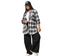 Yours Curve Check Boyfriend Shirt - Women's - Plus Size Curve Blue