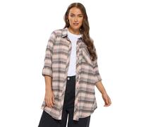 Yours Curve Check Boyfriend Shirt - Women's - Plus Size Curve Pink