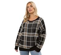 Yours Curve Check Knitted Jumper - Women's - Plus Size Curve Black