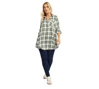 Yours Curve Check Overhead Shirt - Women's - Plus Size Curve Green