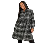 Yours Curve Check Print Shirt Dress - Women's - Plus Size Curve Grey