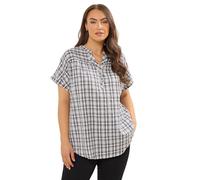 Yours Curve Check Print Textured Blouse - Women's - Plus Size Curve