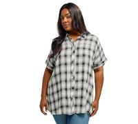 Yours Curve Check Short Sleeve Shirt - Women's - Plus Size Curve Black