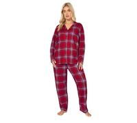 Yours Curve Check Soft Touch Pyjama Set - Women's - Plus Size Curve Red