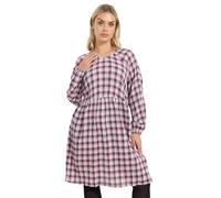 Yours Curve Check Textured Smock Dress - Women's - Plus Size Curve Pink