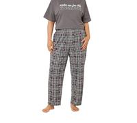 Yours Curve Check Wide Leg Pyjama Bottoms - Women's - Plus Size Curve