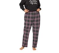 Yours Curve Check Wide Leg Pyjama Bottoms - Women's - Plus Size Curve