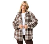 Yours Curve Check Zip Through Fleece Jacket - Women's - Plus Size Curve