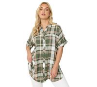 Yours Curve Checked Shirt - Women's - Plus Size Curve Green