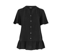 Yours Curve Cheesecloth Button Through Top - Women's - Plus Size Curve Black