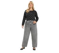Yours Curve Chocolate Barrel Leg Jeans - Women's - Plus Size Curve