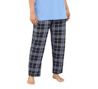 Yours Women's Check Wide Leg Cotton Pyjama Bottoms in Blue | Size: 30-32 Yours Blue 30-32