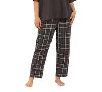 Yours Women's Check Wide Leg Cotton Pyjama Bottoms in Chocolate | Size: 18-20 Yours Chocolate 18-20