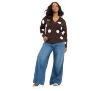 Yours Curve Chocolate Brown Fluffy Polka Dot Cardigan - Women's - Plus Size Curve