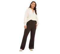 Yours Curve Chocolate Brown Ribbed Bootcut Trousers - Women's - Plus Size Curve