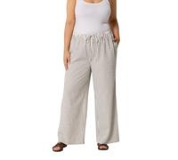 Yours Curve Chocolate Brown Stripe Trousers - Women's - Plus Size Curve