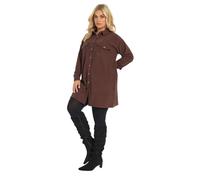 Yours Women's Button Through Corduroy Dress in Chocolate | Size: 22/24