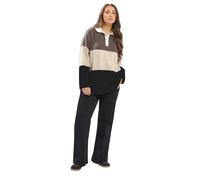 Yours Women's Colourblock Rugby Collar Top in Brown | Size: 30-32 Yours Brown 30-32