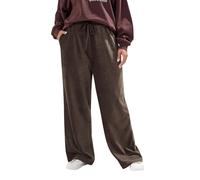 Yours Curve Chocolate Cord Drawstring Wide Leg Trousers - Women's - Plus Size Curve