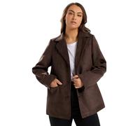 Yours Women's Faux Suede Blazer in Chocolate | Size: 18