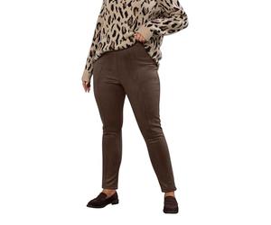 Yours Curve Chocolate Faux Suede Leggings - Women's - Plus Size Curve