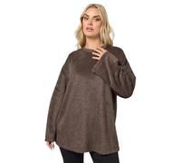 Yours Curve Chocolate Fluffy Knit Jumper - Women's - Plus Size Curve
