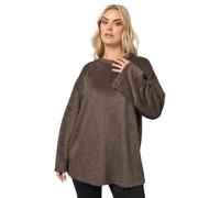 Yours Curve Chocolate Fluffy Knit Jumper - Women's - Plus Size Curve