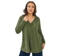 Yours Curve Chocolate Henley Swing Top - Women's - Plus Size Curve
