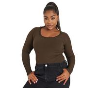 Yours Curve Chocolate Lace Trim Bodysuit - Women's - Plus Size Curve